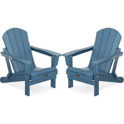 Set of 2 for Patio Garden Outdoors Fire Pit-Blue, Beach Chairs
