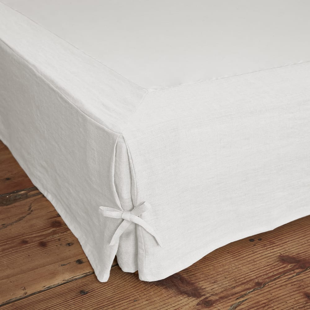 Cache sommier lin français unie 160x200 cm