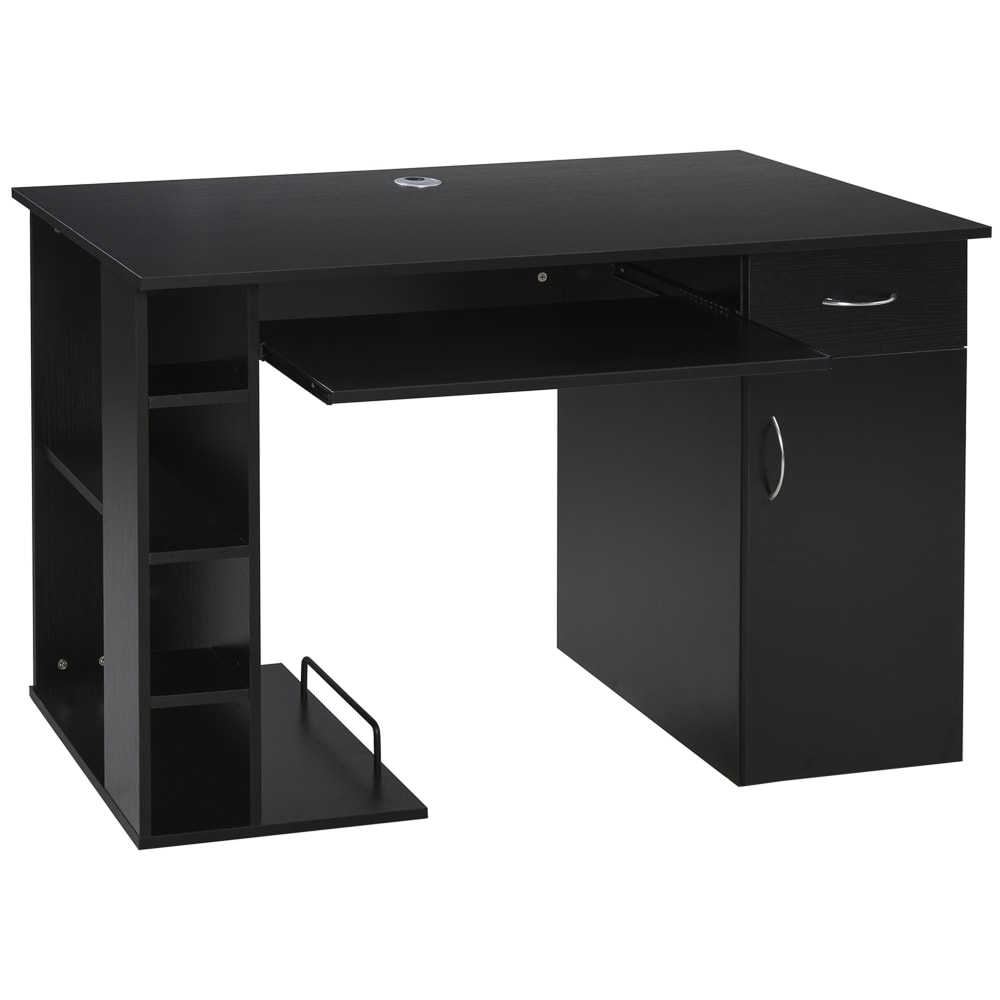 Bureau informatique multi-rangements mdf noir