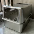 Lettiera per gatti in stile chiuso in acciaio inossidabile Jumbo Top Entry Toilet per gattini Vassoio per lettiera per gatti in metallo facile da pulire