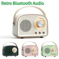 Altoparlante retrò compatibile Bluetooth Mini altoparlante carino con radio FM Altoparlante wireless con lettore musicale TWS Stereo Hi-Fi TF USB