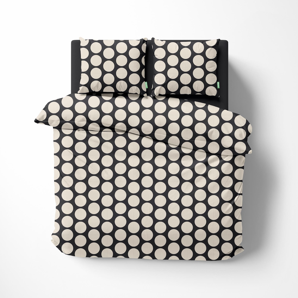 Benetton - 4-teiliges Kingsize-Bettset (Bettbezug 260 x 240 cm, Spannbettlaken 200 x 200 cm und 2 Kissenbezüge 50 x 50 cm), 100 % schwarze Baumwolle Image