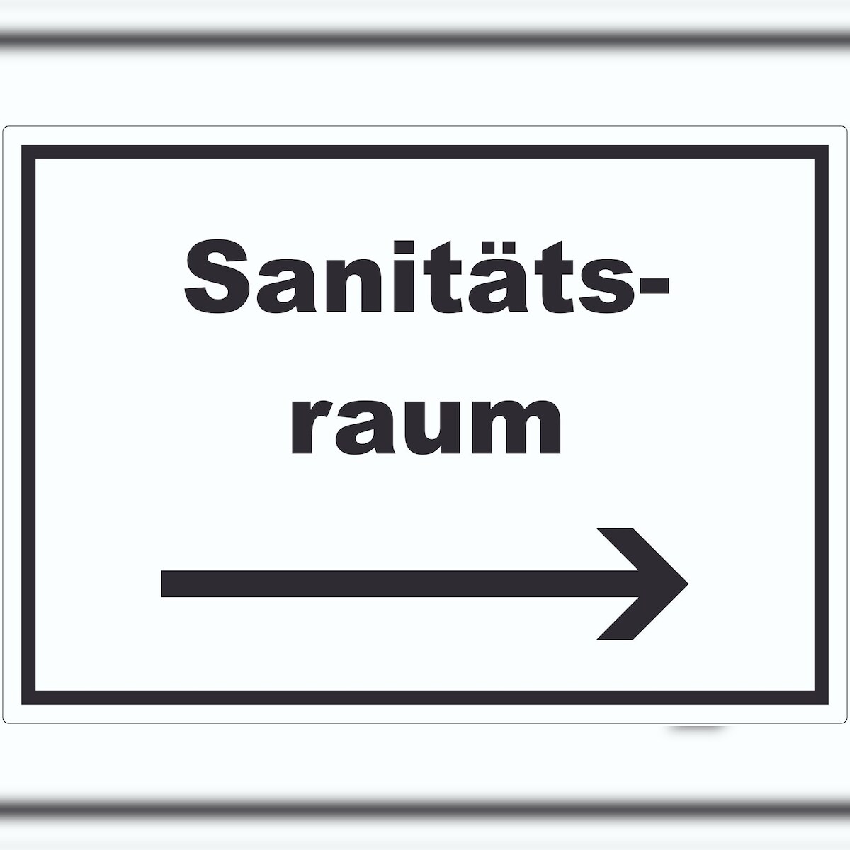 HB-Druck Sanitätsraum Aufkleber mit Text und Richtungspfeil rechts Krankenzimmer waagerecht A0 (841x1189mm) Image