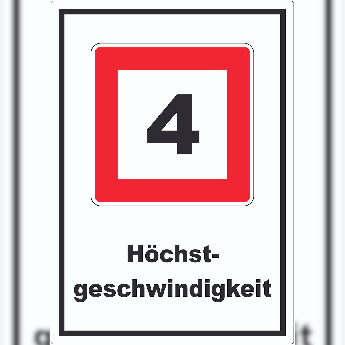 HB-Druck Höchstgeschwindigkeit 4 kmh nicht zu überschreiten Aufkleber mit Symbol und Text A0 (841x1189mm) Image