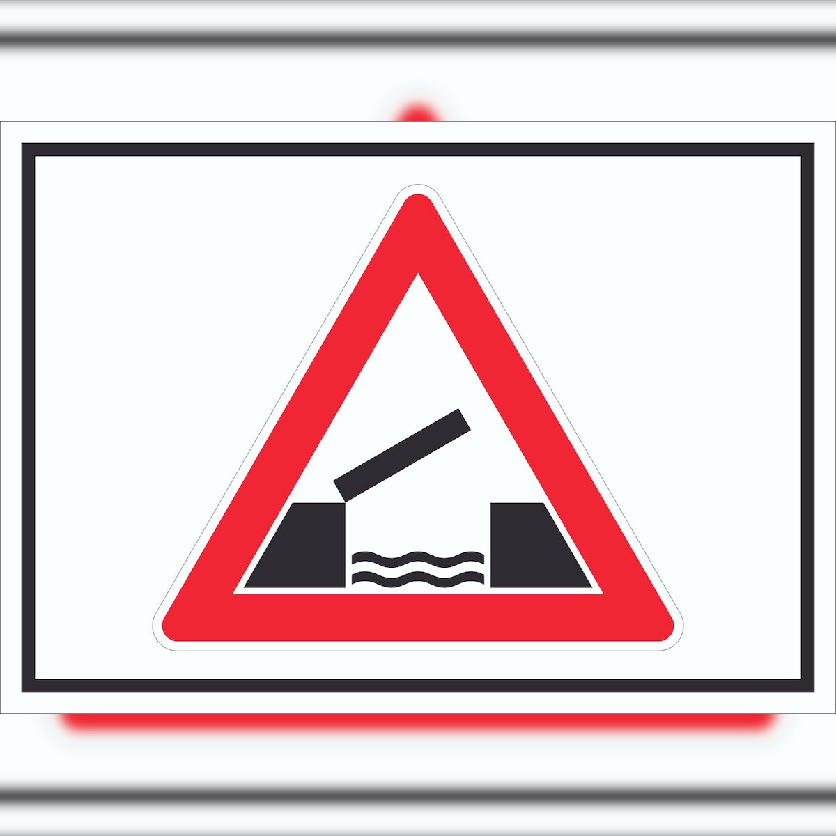 HB-Druck Schild Achtung bewegliche Brücke Symbol A5 (148x210mm) Image