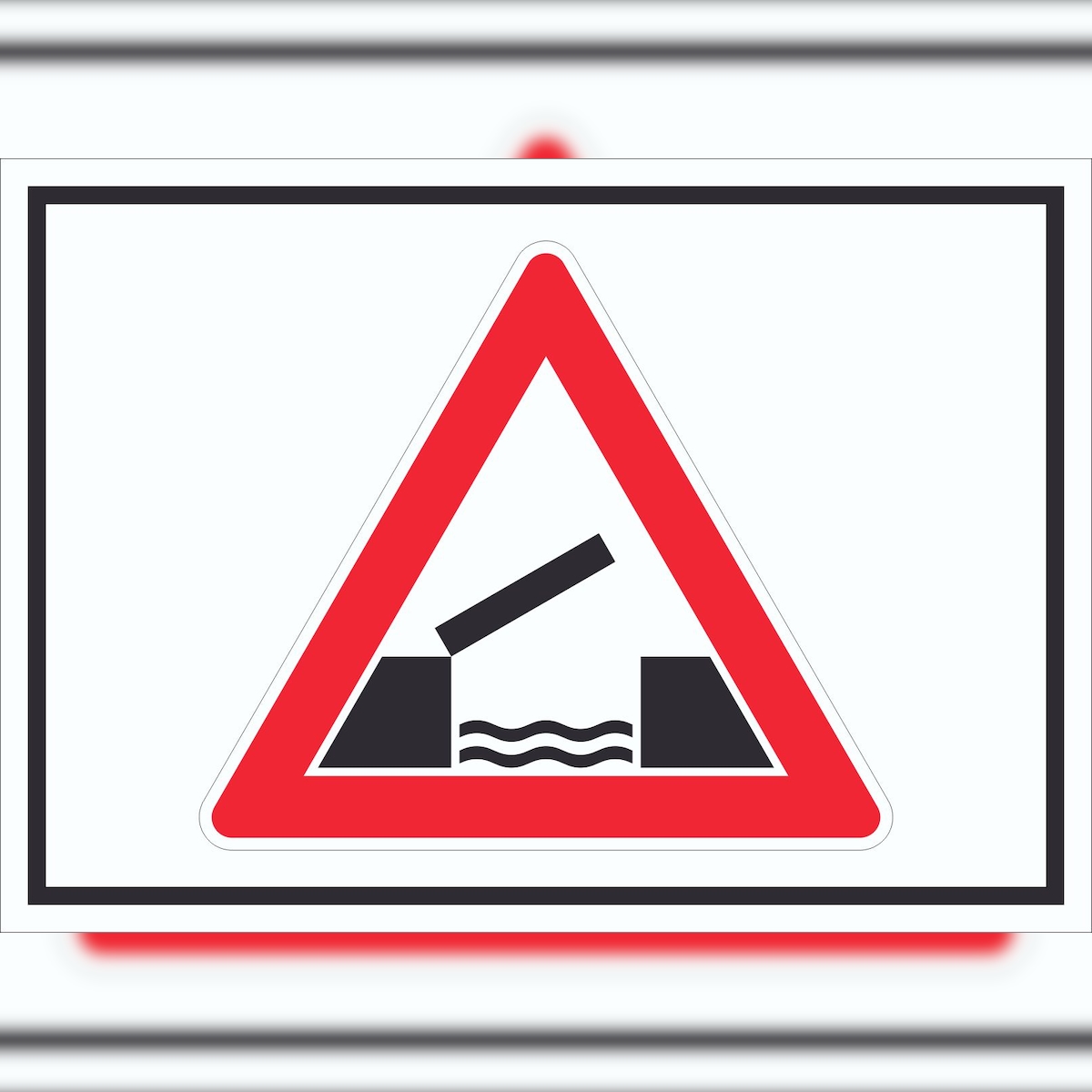 HB-Druck Schild Achtung bewegliche Brücke Symbol A4 (210x297mm) Image