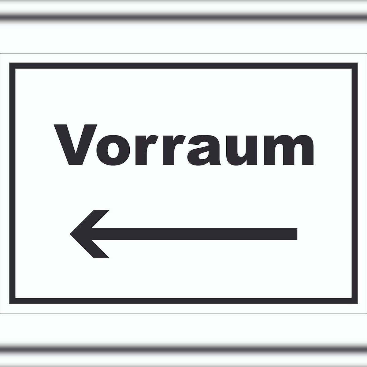 HB-Druck Vorraum Schild mit Text und Richtungspfeil links Diele Vorzimmer waagerecht A3 Rückseite selbstklebend Image