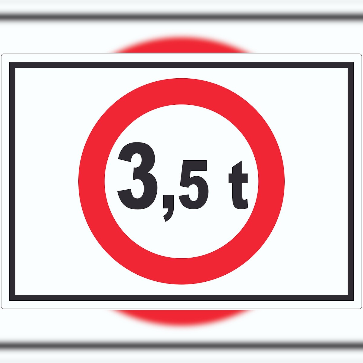 HB-Druck Durchfahrt verboten 3,5 Tonnen Symbol Aufkleber A0 (841x1189mm) Image