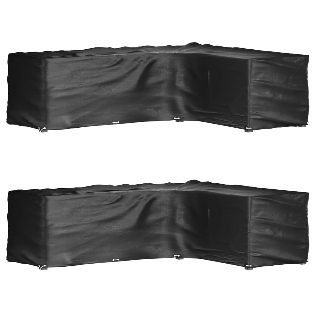 vidaXL Gartenmöbel-Abdeckungen in L-Form 2 Stk. 18 Ösen 285x220x80 cm Image