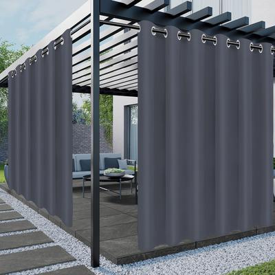 TEMU 2 Panels Outdoor Curtains For Patio, Premium Privacy Weather Grommet Outside Curtains For Porch, Pergola, Cabana Image