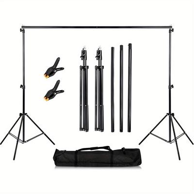 TEMU Background Photography Support System Adjustable Photo Studio Background Stand Photo Video Background System Backdrop Tripod Stand For Product Photography Portrait Party Wedding