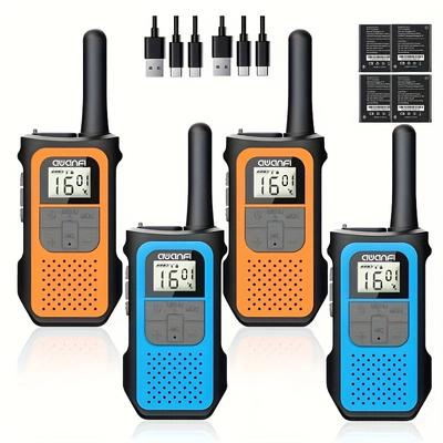 TEMU Walkie Talkies For Adults 4 Pack, Long Range Walkie Talkies With 1200mah Battery, 16 Channels, Vox For Outdoor Camping Hiking, Gift Image