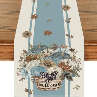TEMU & Linen Table - For Thanksgiving, Fall Decor, / Dining , Rectangular Striped , For Image