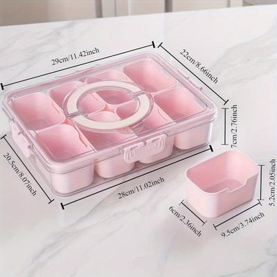 TEMU 1pc Pink & Blue Stackable Food Storage Containers - Bpa-free Plastic, Picnics, Travel, Office & Gatherings - Versatile Kitchen & Dining Essentials Image