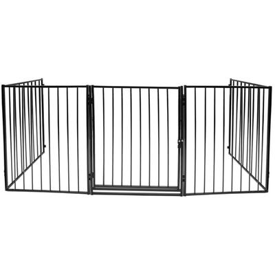 Hengda - swanew Kaminschutzgitter, 5x Ofenschutzgitter, Schutzgitter,304x75cm,Schwarz Image