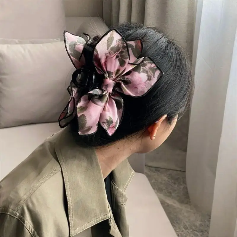 Elegante Blume Liebe Mesh Schleife Clip All-Match Haarschmuck für Frauen Image