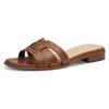 Pantolette MARCO TOZZI, Damen, Gr. 40, braun (cognac), Lederimitat, unifarben, elegant, Schuhe, Blockabsatz, Sommerschuh mit Logodrucken