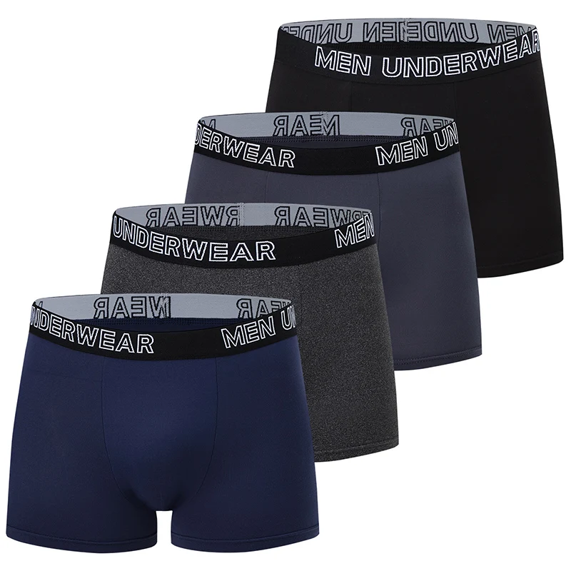 3/4 Stück Herren Einfarbig Lässige Und Modische Unterwäsche Shorts Jugend Sport Bequeme Boxershorts Sexy Strandshorts Image
