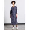 Midikleid STREET ONE, Damen, Gr. 46, EURO-Größen, blau (tiefblau), Stoff, 100% Viskose , gemustert, casual, normal wadenlang, Rundhals, 3/4-Ärmel Bündchen, Kleider, mit allover Grafikprint