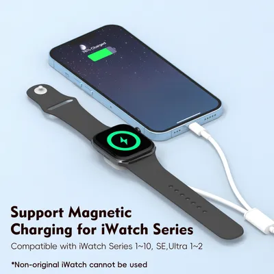 2-in-1 for Apple Watch Charger,Lightning and Mag netic Charging Cable for iWatch Series Ultra/SE/10/9/8/7/6/5/4/3/2, iPhone 6~14