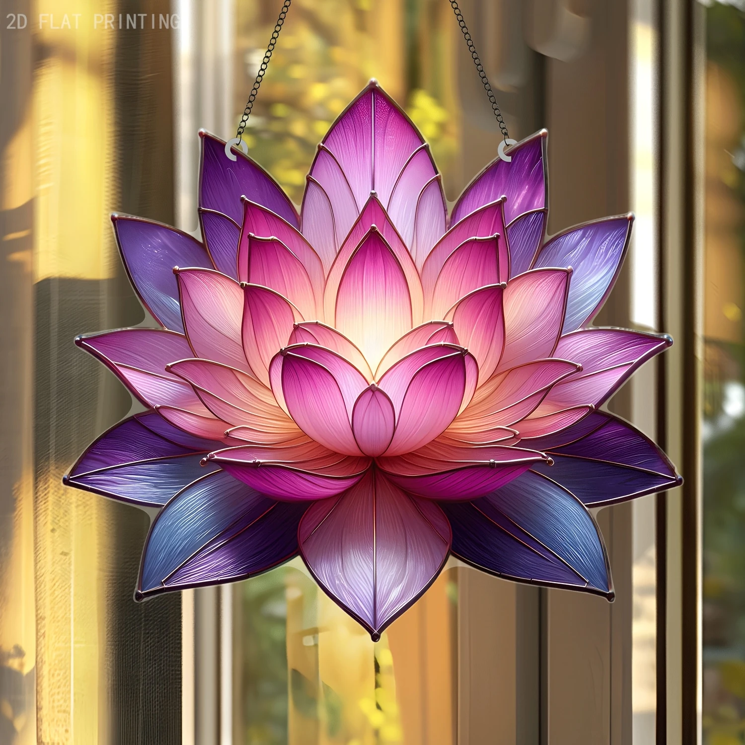 Acryl 2D Lotus Sonnenfänger Fenster hängende Innenliste geeignet für Landhof Schlafzimmer Landschaft Party Dekoration Geschenke Image