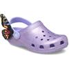 Clog CROCS "Classic IAM Butter Fly", Kinder, Gr. 22, mystic lila schmetterling, Croslite, animal-print, Glitzer, casual, Schuhe, Sandale, Hausschuh mit Glitzer