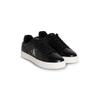 Plateausneaker CALVIN KLEIN JEANS "CLASSIC CUPSOLE MONO LTH WN", Damen, Gr. 37, schwarz-weiß (schwarz, weiß), Leder, unifarben mit Farbeinsatz, sportlich, Schuhe, Schnürschuh, Halbschuh, Freizeitschuh mit seitlichem Logo