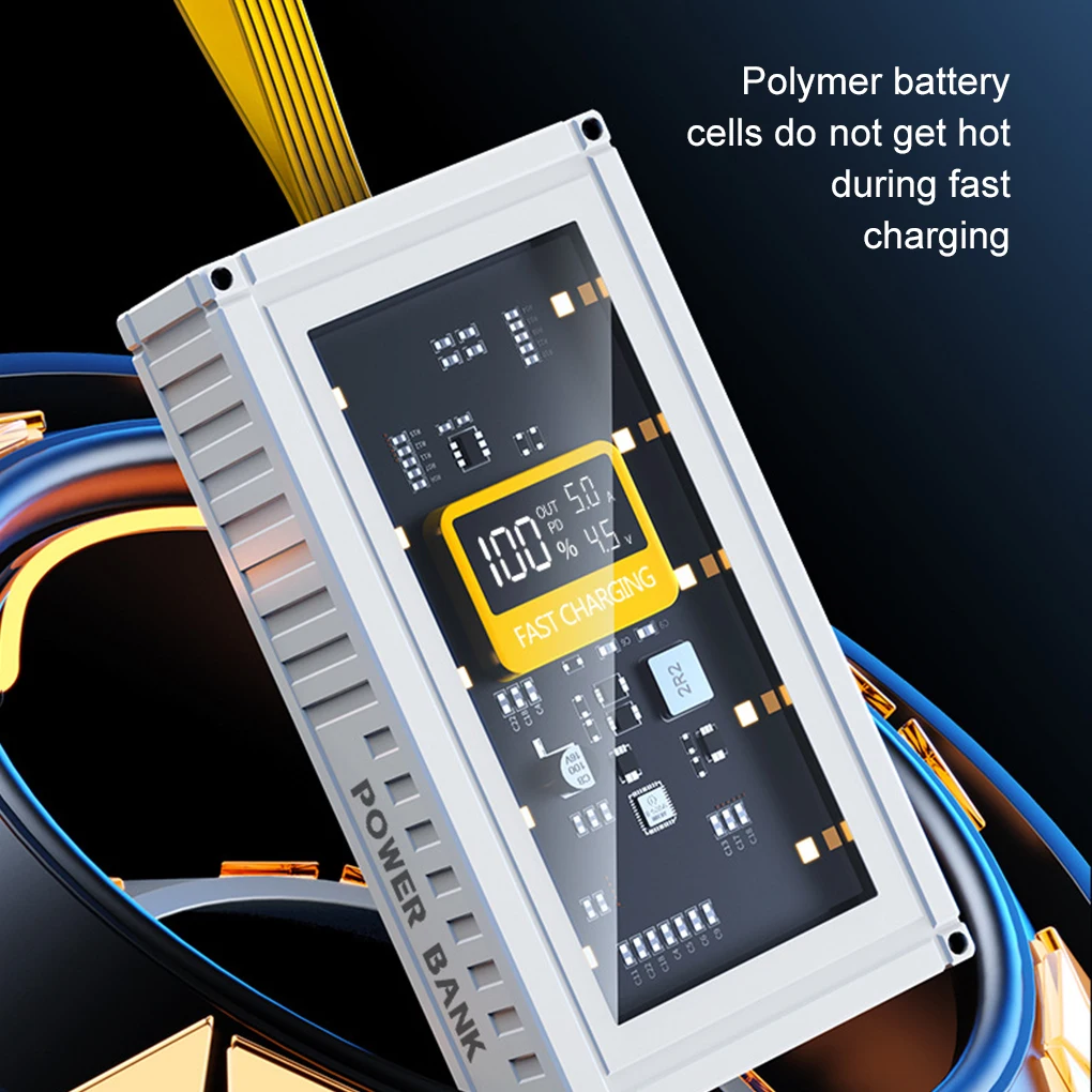 20000 mah Transparente Container Form Power Bank Mit 120 W Schnelle Aufladung Integrierte Läppen Für iphone 16 15 14 Xiaomi Image