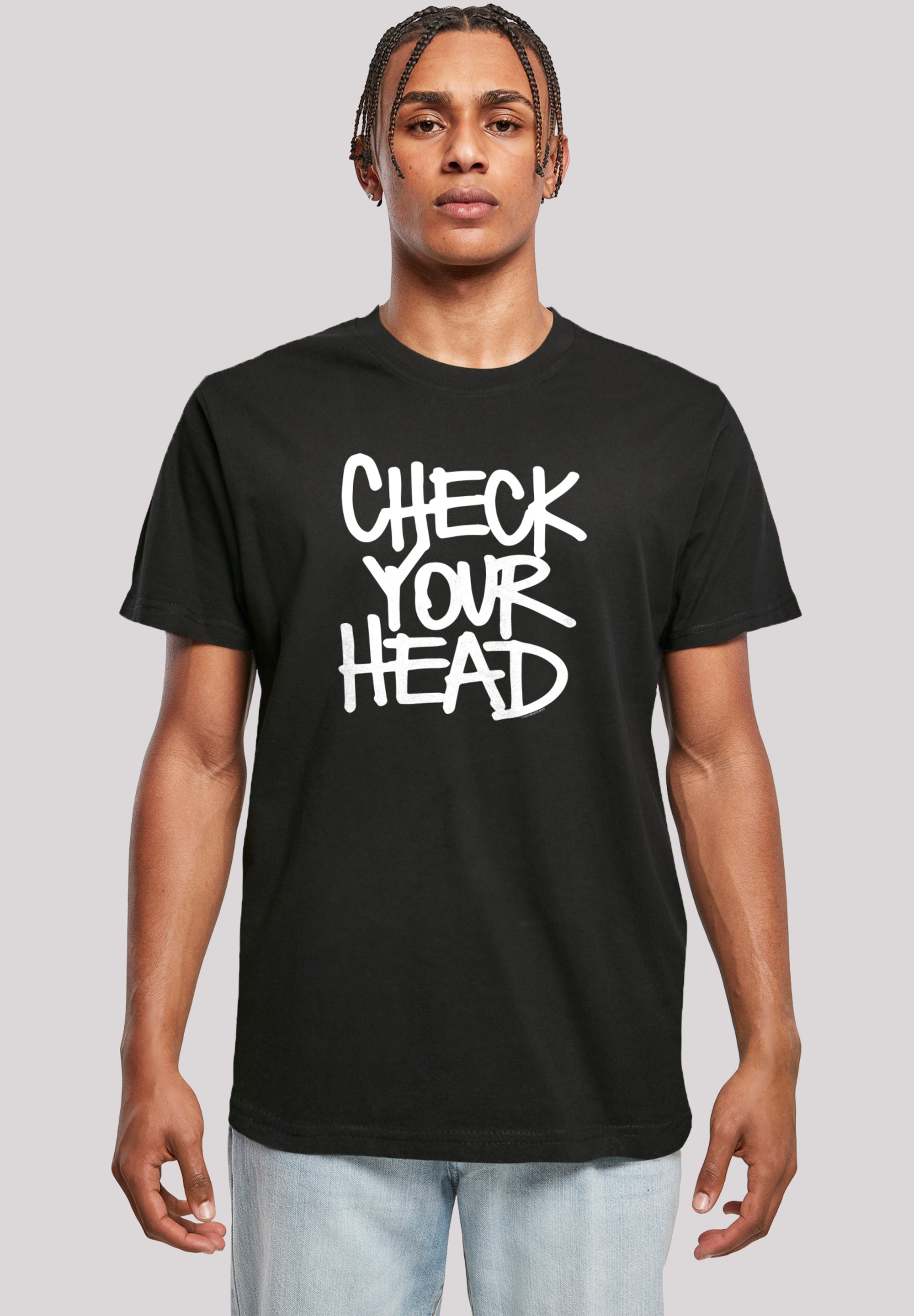 Print-Shirt F4NT4STIC "The Beastie Boys Check Your Head", Herren, Gr. XL, schwarz, Obermaterial: 100% Baumwolle, regular fit, Rundhals, ohne Bündchen, Shirts, Premium Qualität