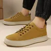 Luxus Marke männer Casual Schuhe Gelb Turnschuhe Echtes Leder Bequeme Herren Casual Schuhe Tenis