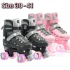 Größe 30–41 Kinder Erwachsene Rollschuhe Damen Herren Outdoor Skating Training 4 Räder Turnschuhe Jungen Mädchen zweireihige Quad-Skate-Schuhe