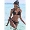 Triangel-Bikini FRENCH CONNECTION "Claire", Damen, Gr. 38, Cup C/D, schwarz, Recycling-Polyamid, Bikini-Sets, Mit kontrast Zierperlen