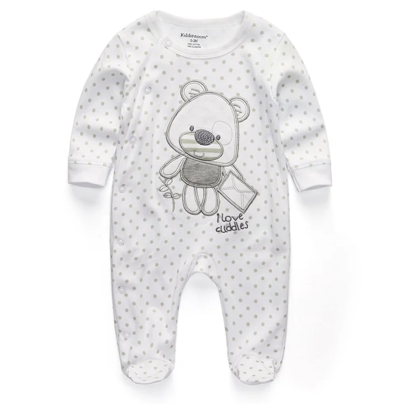 Kiddiezoom Unisex Langarm-Strampler für Babys und Kleinkinder, weich, 100 % Baumwolle, Neugeborenenkleidung Image