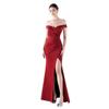 Jerseykleid MODA MINX "Zara", Damen, Gr. M, EURO-Größen, rot, 100% Polyester, unifarben, Kleider, im schulterfreien Design