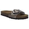Hausschuh JOSEF SEIBEL "Hermine 14", Damen, Gr. 41, braun (bronzefarben), Leder, metallic, casual, Schuhe, Pantolette, Slides, Sandale mit softem Tieffußbett