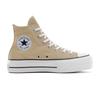 Sneaker CONVERSE "CHUCK TAYLOR ALL STAR LIFT PLATFORM", Gr. 41, coastal dune, weiß, schwarz, Textil, sportlich, Schuhe