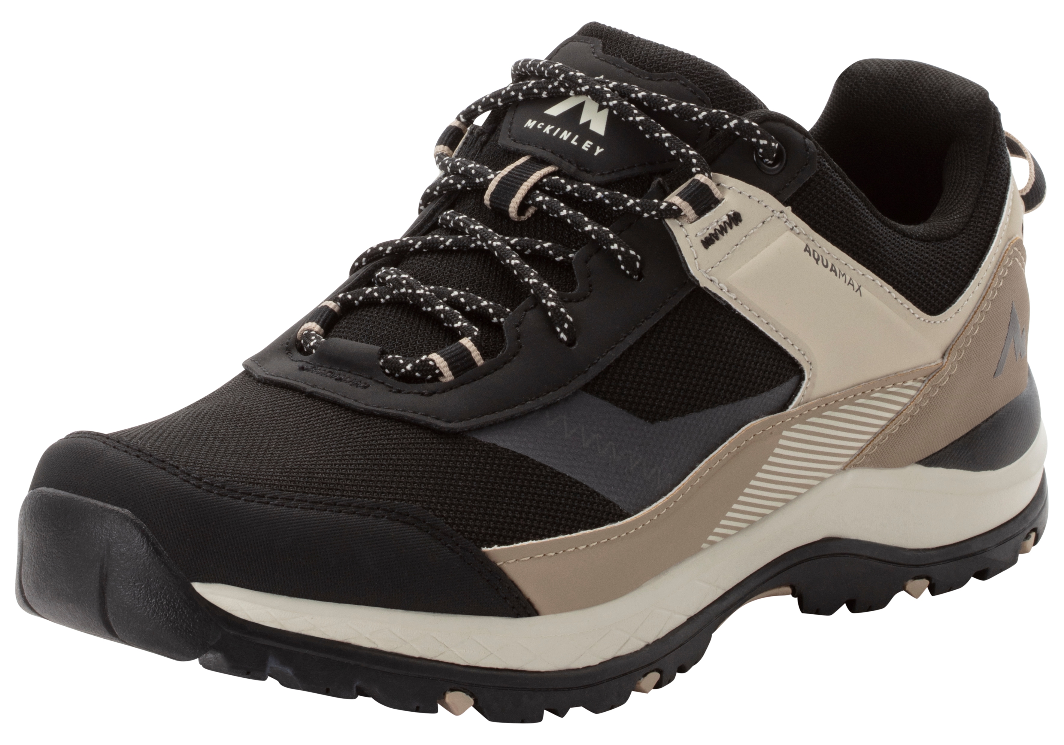 Wanderschuh MCKINLEY "Kona VI AQX M", Herren, Gr. 41, schwarz night, braun li, Synthetik, Schuhe Wanderschuh, wasserdicht