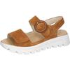 Plateausandale WALDLÄUFER "H-NELE", Damen, Gr. 6 (39), braun (cognac), Veloursleder, unifarben, modisch, Schuhe, Sommerschuh, Sandalette, Klettschuh in Komfortweite H (= sehr weit)