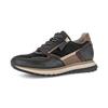 Keilsneaker GABOR "TURIN", Damen, Gr. 37, schwarz (schwarz, cognac), Ziegenveloursleder, Glattleder, sportlich, Schuhe, Freizeitschuh, Halbschuh, Schnürer in Komforweite H (=sehr weit)