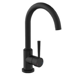 Schütte Küchenarmatur CORNWALL, Niederdruck Armatur Küche, 360° schwenkbarer Wasserhahn Küche, Mischbatterie Küche Schwarz matt