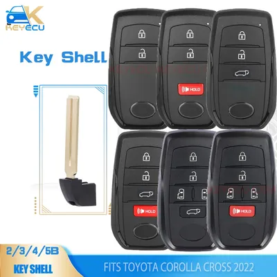 KEYECU 2B/3B/4B/5 Button Smart Remote Key Shell Case Fob for Toyota Corolla Cross 2022