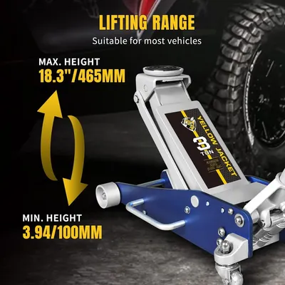 Floor Jack 3 Ton Hydraulic Low Profile Aluminum and Steel Racing Car Jack with Fast Lifting Dual