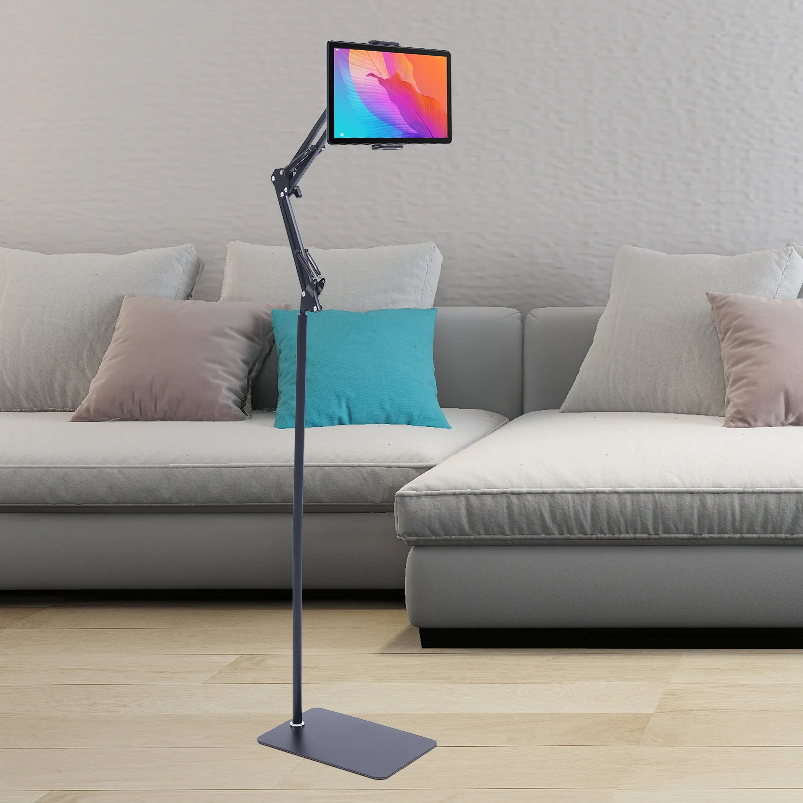 Supporto universale per tablet da pavimento con supporto per iPad Supporto per telefono con rotazione flessibile regolabile 360 ° Supporto per supporto rotante 4,72-79,09 pollici