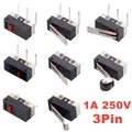 Mini Micro interrupteur de fin de course C NO NC, 3 broches, bornes PCB SPDT 1A 125V, levier à Arc à rouleau, Action instantanée, Micro souris, 20 pièces