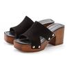 Pantolette FRENCH CONNECTION, Damen, Gr. 38, schwarz, Obermaterial: 100% Rindsleder. Futter: 100% Rindsleder. Decksohle: 100% Synthetik. Laufsohle: 100% Synthetik, unifarben, modisch, Schuhe, Mule, Sandale, offener Schuh aus Leder mit Blockabsatz