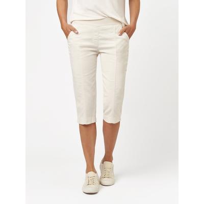 Schlupfhose TONI "Sue Jogpant Capri", Damen, Gr. 40, N-Gr, beige (sand), Web, Obermaterial: 77% Baumwolle, 20% Polyamid, 3% Elasthan, unifarben, casual, regular fit 3/4-Länge, Hosen, in sommerlicher Caprilänge Image