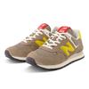 Sneaker NEW BALANCE "574", Gr. 42,5, mushroom, ginger lemon, Leder, Textil, mehrfarbig, sportlich, Schuhe