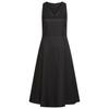 A-Linien-Kleid BOSS ORANGE "Dasico Premium Damenmode", Damen, Gr. 38, N-Gr, schwarz (schwarz 001), Web, Obermaterial: 100% Ramie, unifarben, casual, slim fit knieumspielend, V-Ausschnitt, ohne Ärmel, Kleider, in Ramie-Qualität