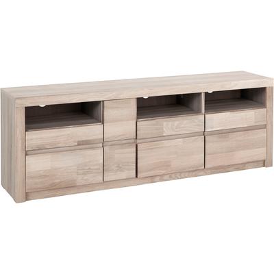Lowboard HOME AFFAIRE "Silkeborg", braun (eiche weiß gekalkt teilmassiv), B:160cm H:55cm T:35cm, Holz teilmassiv, Sideboards, Breite 160 cm Image