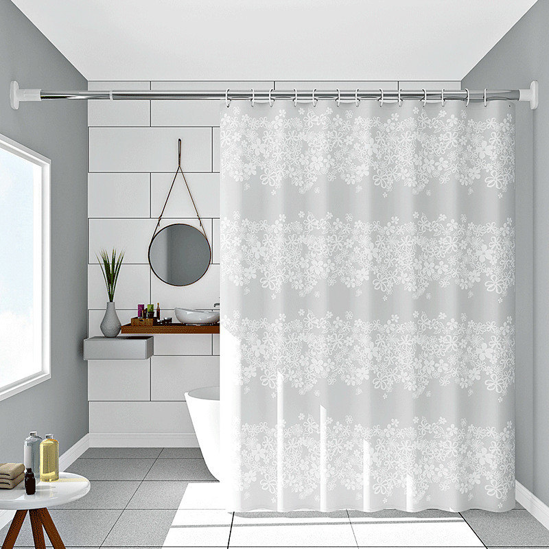 PEVA Shower Curtains, Water Resistant Bath Curtain for Bathroom Shower and Tub with Hooks Extra Long 240cm